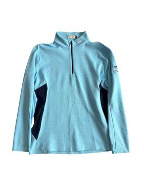 Kjus Men's Sz XL Roman Midlayer Half-Zip Pullover Light Blue